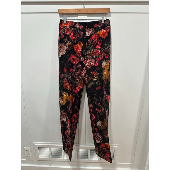 Adam Lippes Floral Print Pintuck Wide Leg Trousers Size 12 - Picture 2 of 11